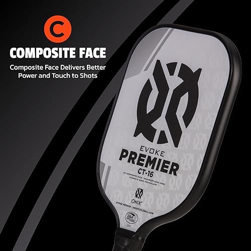 Onix Evoke Premier Professional Tournament Pickleball Paddle Composite Face Impact Paddle Shape for Elite Players in Tou