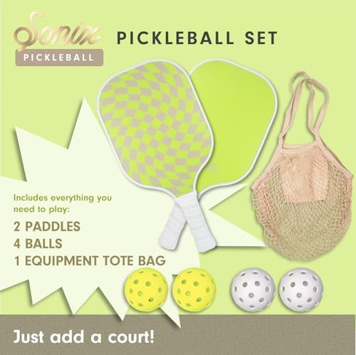 Sonix USAPA Approved Pickleball Paddles Set of 2 for Adults | Fiberglass Surface Pickleball Set with 2 Rackets, 4 Balls,