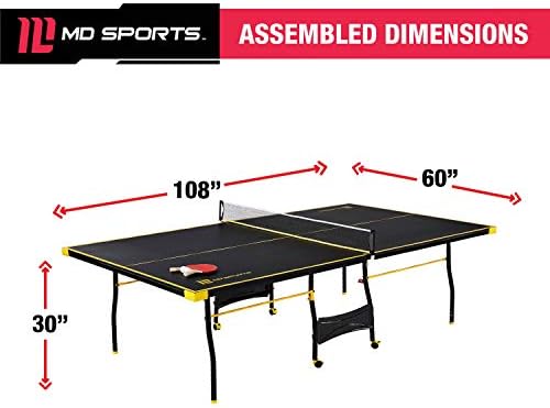 MD Sports Foldable Table Tennis Table for Family Game Rooms with Nets Included | MD Sports Multiple Styles Table Tennis