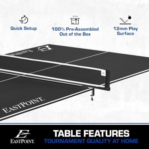 EastPoint Sports Ping Pong Conversion Top, Foldable Table Tennis Topper, Lightweight and Portable, Zero Assembly Require