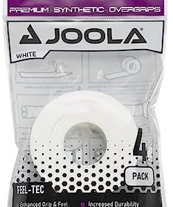 JOOLA Tacky Feel Premium Synthetic Overgrips for Pickleball Rackets - Set of 4 Anti-Slip Pickleball Tape White JOOLA P