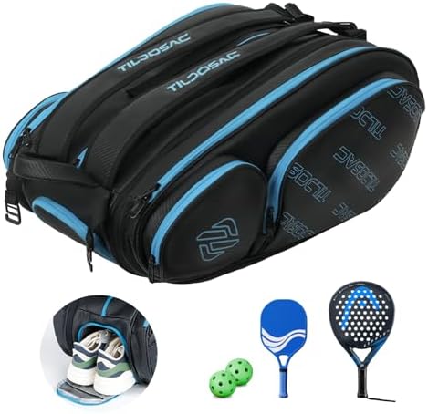 2-in-1 Detachable Pickleball & Padel Bag for Men Women | Thermal Foil Insulated Racket Compartment | Outdoor & Gym Usage