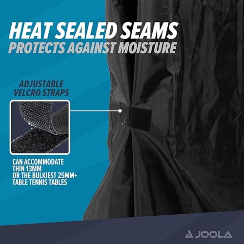 JOOLA Waterproof Ping Pong Table Cover - Heavy-Duty, Outdoor Protection - Table Tennis Cover for Garage, Basement, Indoo