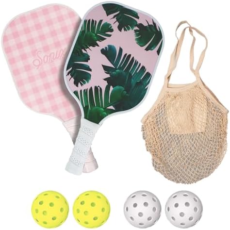 Sonix USAPA Approved Pickleball Paddles Set of 2 for Adults | Fiberglass Surface Pickleball Set with 2 Rackets, 4 Balls,