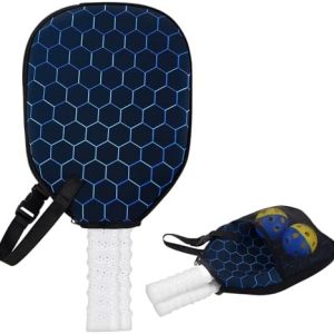 Pickleball Racket Paddle Cover Neoprene Sleeve with Mesh Pocket Portable Lanyard Gifts Pickleball Racket Paddle Cover fo