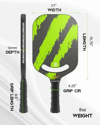Warping Point Ascent Carbon Fiber Pickleball Paddles for Swing Speed and Maneuverability Players | Warping Point Ascent