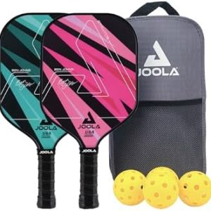 JOOLA Pickleball Paddles Set of 2 - Lightweight, Durable, Beginner-Friendly - Set Includes Balls & Bag - USAP Approved