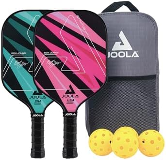 JOOLA Pickleball Paddles Set of 2 - Lightweight, Durable, Beginner-Friendly - Set Includes Balls & Bag - USAP Approved