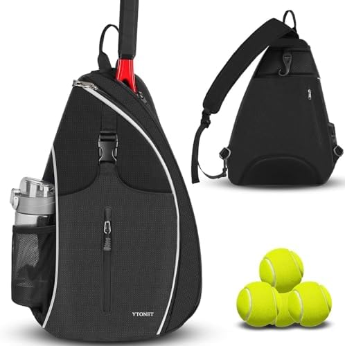Ytonet Water Resistant Tennis Sling Backpack Crossbody for Men Women | Ytonet Men Women Pickleball Badminton Rackets Co