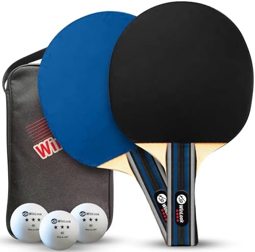 JP WinLook Table Tennis Paddle Set - Professional Case & Balls - For Indoor & Outdoor - Premium Set for Players