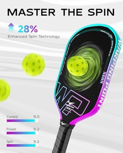 Neon Gen 3 Pickleball Paddle for Control and Power | Warping Point UPA-A Approved Pineal 3 Pickleball Paddle | Warping