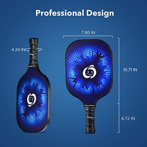 USAPA Approved Graphite Carbon Fiber Pickleball Paddles Set of 4 for Men Women, Polypropylene Honeycomb Core, Cushion |7