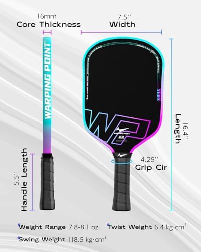 Neon Gen 3 Pickleball Paddle for Control and Power | Warping Point UPA-A Approved Pineal 3 Pickleball Paddle | Warping
