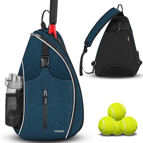 Ytonet Water Resistant Tennis Sling Backpack Crossbody for Men Women | Ytonet Men Women Pickleball Badminton Rackets Co