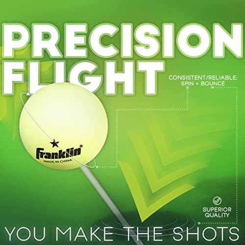 Franklin Sports Ping Pong Balls Official Size Weight White 40mm Table Tennis Durable High Performance 12 Count Pack of 1