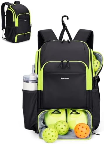 Pickleball Bag Sports Pickleball Backpack with Shoe Compartment Large Men Women Patent Pending