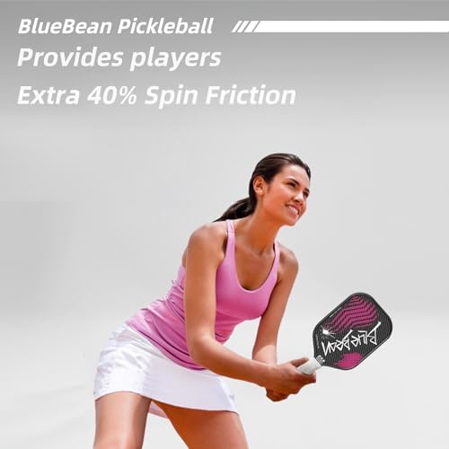 Professional Carbon Fiber Pickleball Paddle - USAPA Approved for Higher Spin & Grit, BlueBean | USAPA Approved Carbon F
