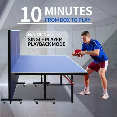 Professional Foldable Table Tennis Table for Indoor Play | 8FT 9FT Single Player Table Tennis Setup with Net and Posts
