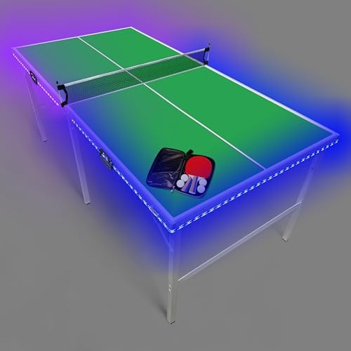 PartyLife 6 ft x 3 ft Portable Indoor Outdoor Ping Pong Table | Kids & Adults | Game Room | Not Full Size | With Optiona