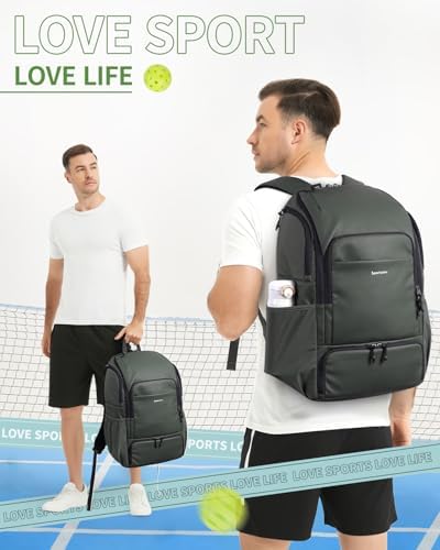 Pickleball Bag Sports Pickleball Backpack with Shoe Compartment Large Men Women Patent Pending