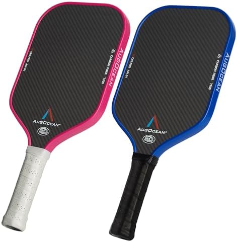Carbon Pickleball Paddle Set Pro for Pickleball Players,High Grit and Spin 3K Raw Carbon Fiber Surface,Pickleball T700SC