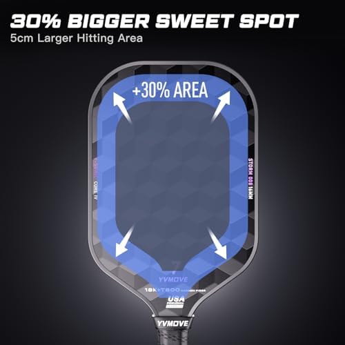 Pickleball Paddle T700 Raw Carbon Fiber Surface 16mm STR-Core Power Polymer Core Premium Pickle Ball Racket USAPA Approv