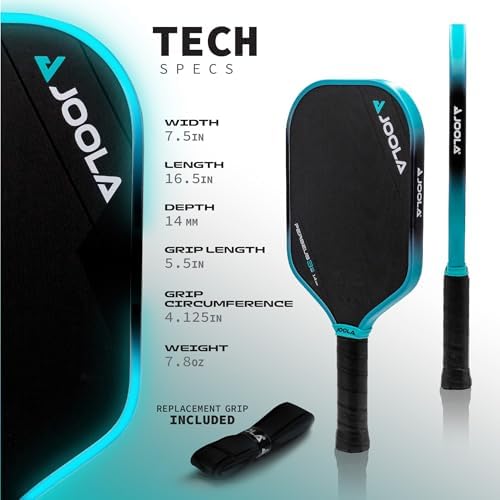 JOOLA 3S Pickleball Paddles - Raw Carbon Fiber Surface - UPA-A Certified - Ideal for Serious Players - Elongated, Wide