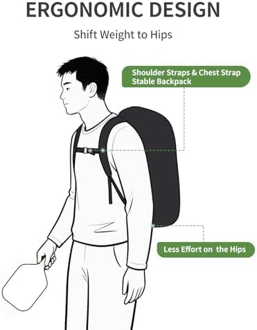 Pickleball Bag Sports Pickleball Backpack with Shoe Compartment Large Men Women Patent Pending
