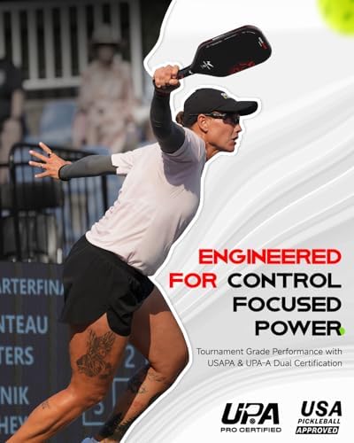 Nightblade Raw Carbon Fiber Pickleball Paddle - UPA-A & USAPA Approved, Enhanced Impact Feel & Spin, Long Handle for Two