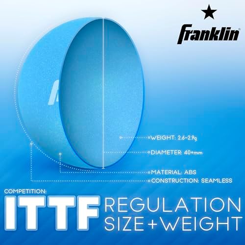 Franklin Sports Ping Pong Balls Official Size Weight White 40mm Table Tennis Durable High Performance 12 Count Pack of 1
