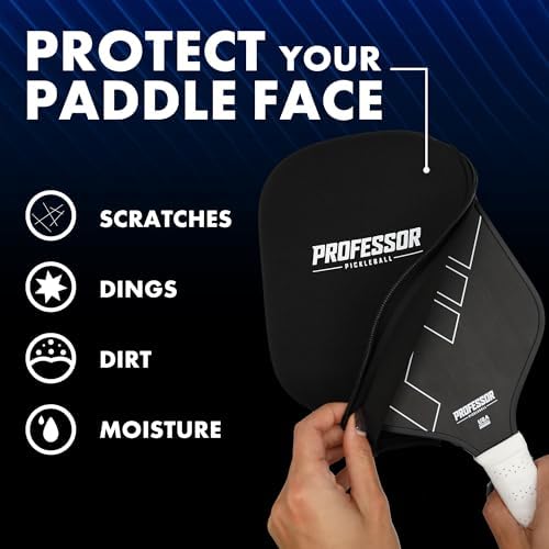 Professor Pickleball Paddle Neoprene Cover - Travel & Protection - Pickleball Players - Prevents Scratches & Dents