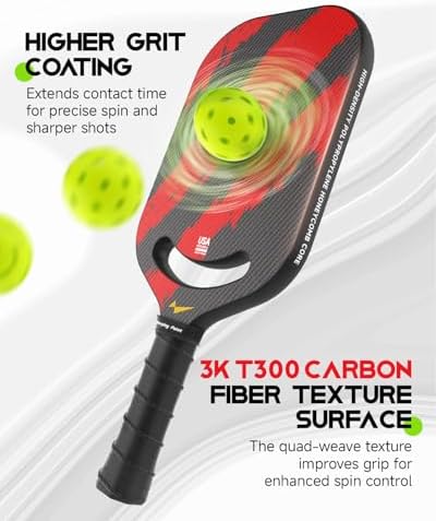 Warping Point Ascent Carbon Fiber Pickleball Paddles for Swing Speed and Maneuverability Players | Warping Point Ascent