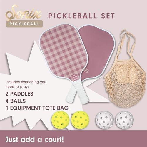 Sonix USAPA Approved Pickleball Paddles Set of 2 for Adults | Fiberglass Surface Pickleball Set with 2 Rackets, 4 Balls,