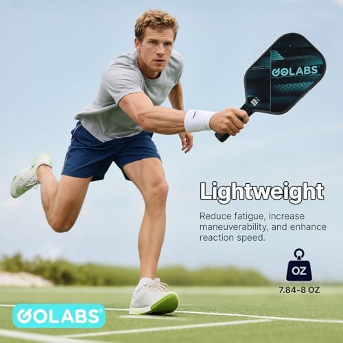 GOLABS PB1 Pickleball Paddles Set of 2 Durable Fiberglass Surface USAPA Approved 8oz Lightweight Comfort Anti-Slip Elong