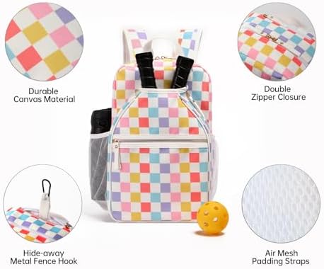 DYSHAYEN Pickleball Backpack for Women, Pickle Ball Paddle Bag Fits 2 Paddles, Perfect Hydration Backpack for Women Pick