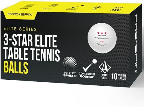 Pro-Spin 3-Star Premium White Ping Pong Balls - High-Performance 40+ ABS | Ultimate Durability for Indoor & Outdoor Play
