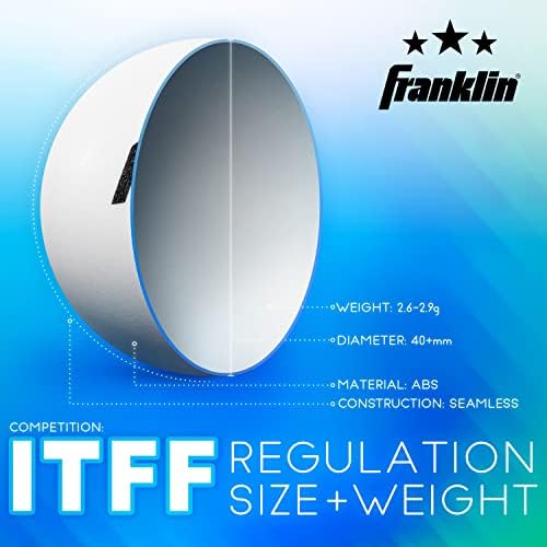 Franklin Sports Ping Pong Balls Official Size Weight White 40mm Table Tennis Durable High Performance 12 Count Pack of 1