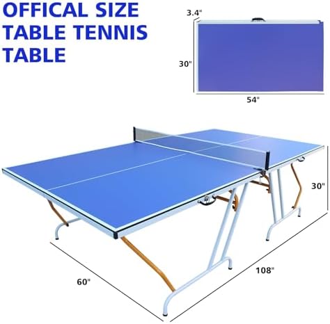 Professional Foldable Table Tennis Table for Indoor Play | 8FT 9FT Single Player Table Tennis Setup with Net and Posts