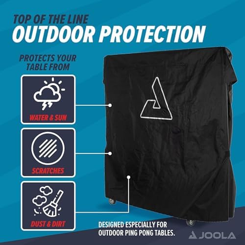 JOOLA Waterproof Ping Pong Table Cover - Heavy-Duty, Outdoor Protection - Table Tennis Cover for Garage, Basement, Indoo