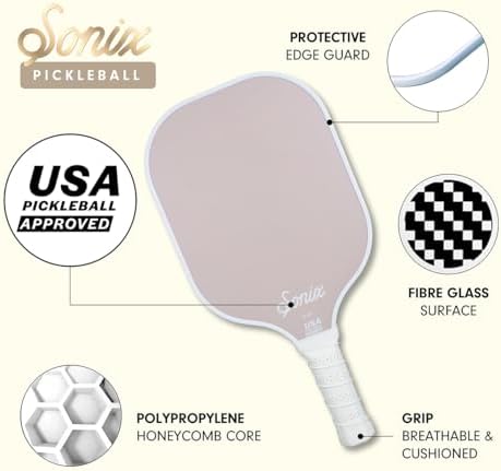 Sonix USAPA Approved Pickleball Paddles Set of 2 for Adults | Fiberglass Surface Pickleball Set with 2 Rackets, 4 Balls,