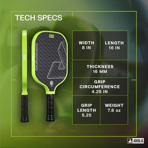 JOOLA Double Vision 16mm Pickleball Paddle for Soft Responsive Touch and USAP Approved Players | JOOLA Double Vision 16