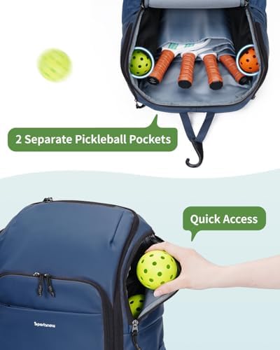 Pickleball Bag Sports Pickleball Backpack with Shoe Compartment Large Men Women Patent Pending