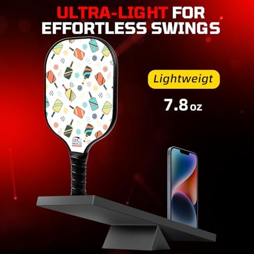 Pickleball Paddles USAPA Approved Lightweight with 4 Balls Traction and Stability California Designed Recycled Material