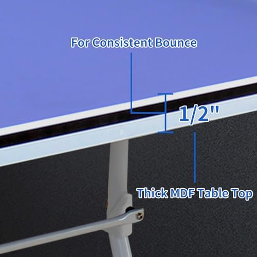 Table Tennis Table Foldable MDF Multi-Use, |5FT/6FT/9FT for Kid Teenager Adult