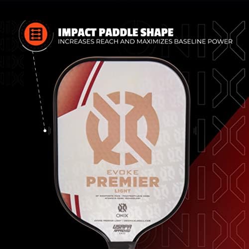 Onix Evoke Premier Professional Tournament Pickleball Paddle Composite Face Impact Paddle Shape for Elite Players in Tou