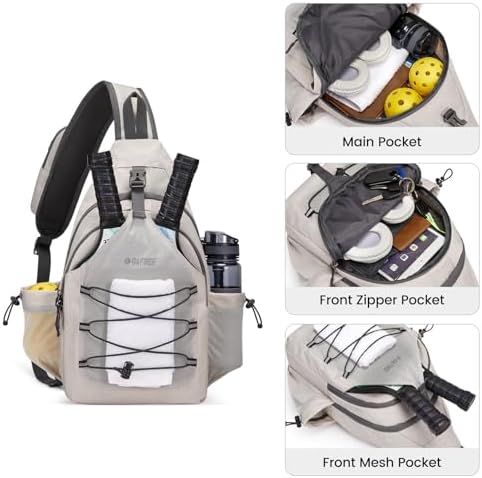 Pickleball Bag Crossbody Sling Bag Gifts for Men Women OEKO-TEX STANDARD 100 Pickleball Backpack