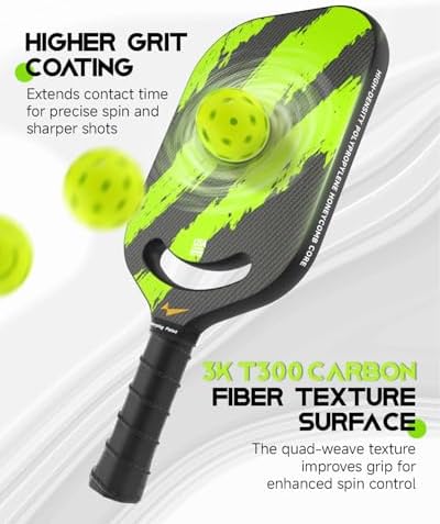 Warping Point Ascent Carbon Fiber Pickleball Paddles for Swing Speed and Maneuverability Players | Warping Point Ascent