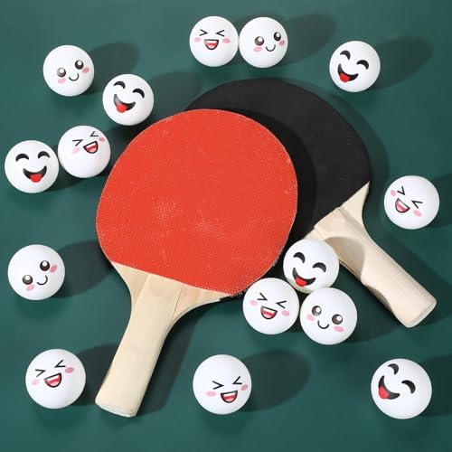 ShinyRelief 24 PCS Novelty Face Table Tennis Balls for All Golfers as Christmas Birthday Gift Fun Table Tennis Accessori