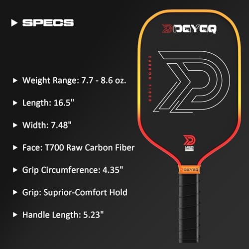 Pickleball Paddles - Professional Carbon Fiber Paddle with Honeycomb Core - Lightweight Precision & Enhanced Shock Absor