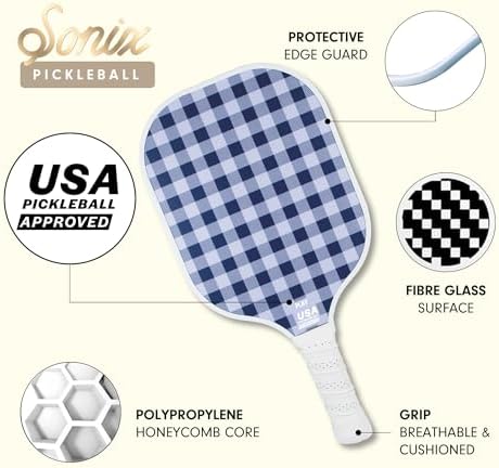 Sonix USAPA Approved Pickleball Paddles Set of 2 for Adults | Fiberglass Surface Pickleball Set with 2 Rackets, 4 Balls,